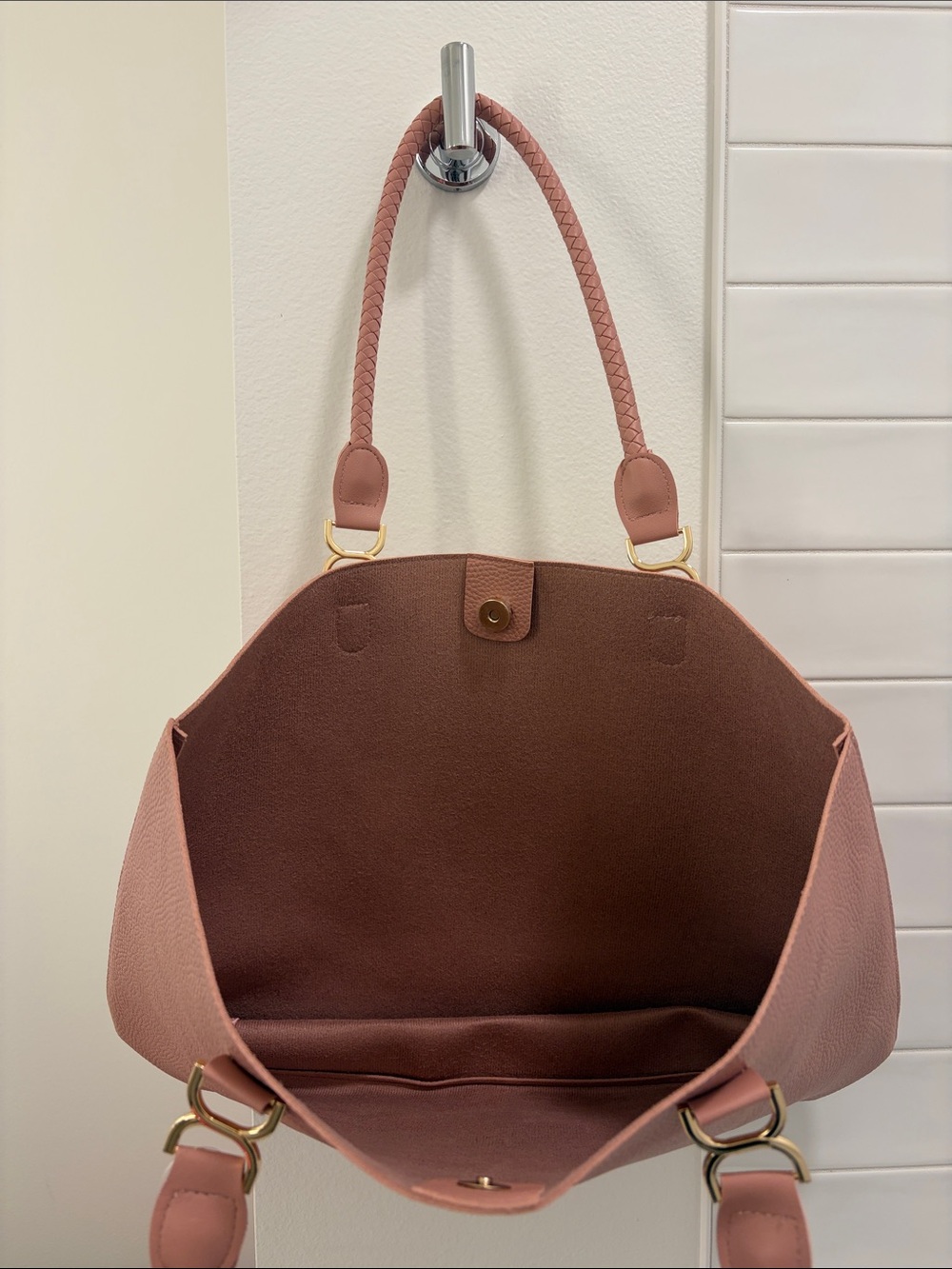 Ulta Beauty Rose Tote with Braided Handles - Picture 3 of 4